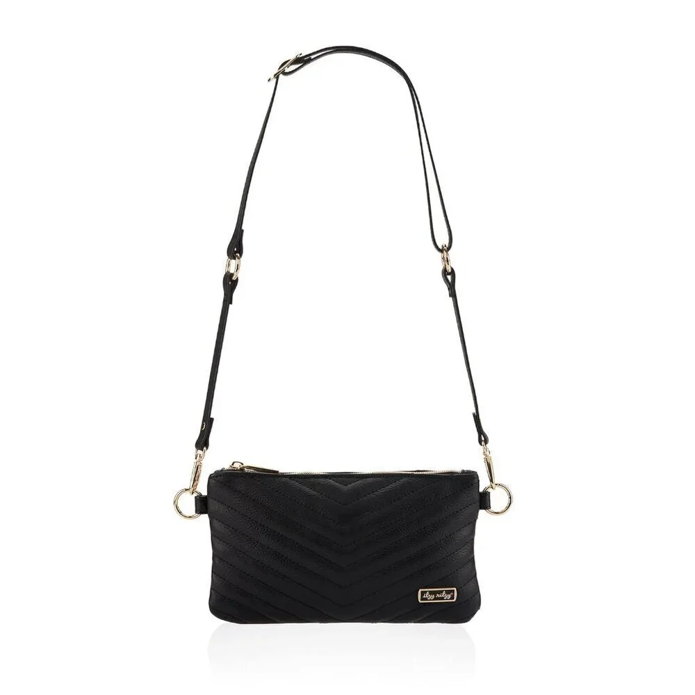 Faux Leather Wallet Pouch Crossbody Wristlet Belt Bag - Compact Multi-Use